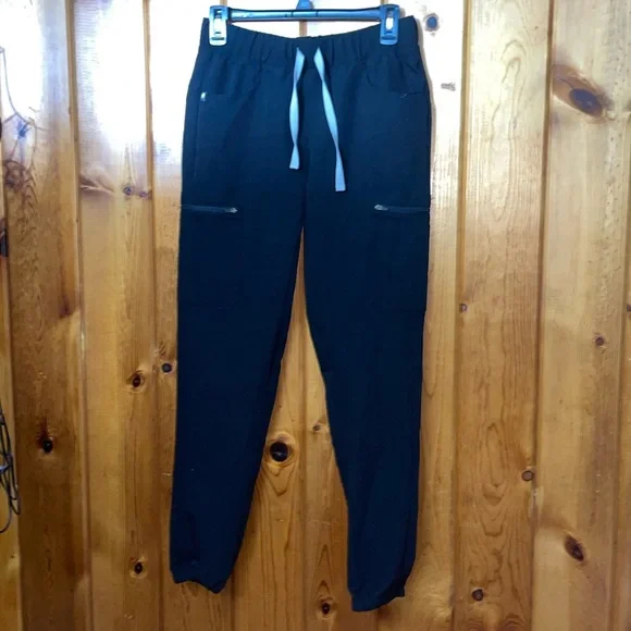 Zomora black fig scrub pants size XS doctors nurse scrub pants work wear women’s - Picture 2 of 10